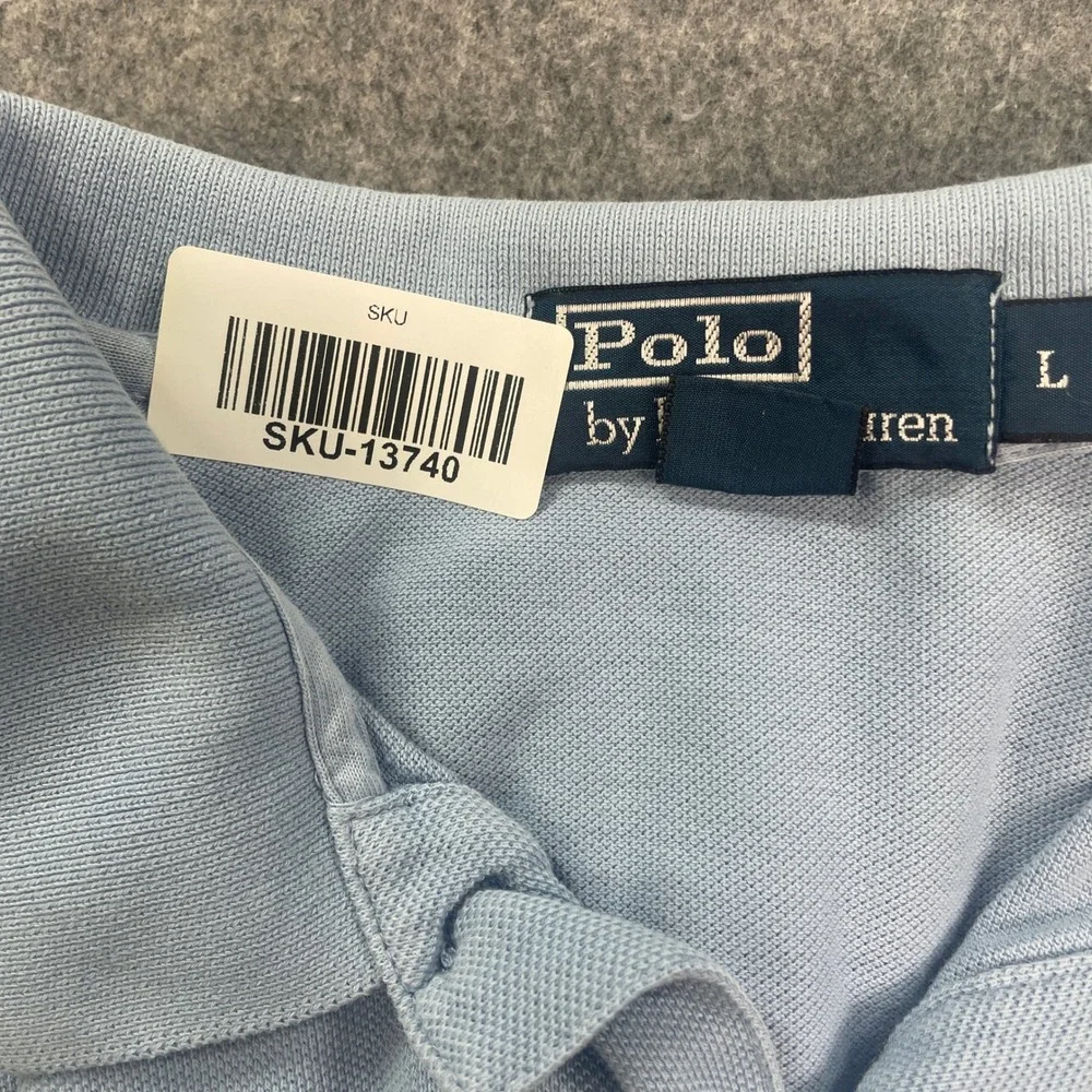 Polo Ralph Lauren Mens Shirt L Light Blue Short Sleeve Classic Prep 14-16